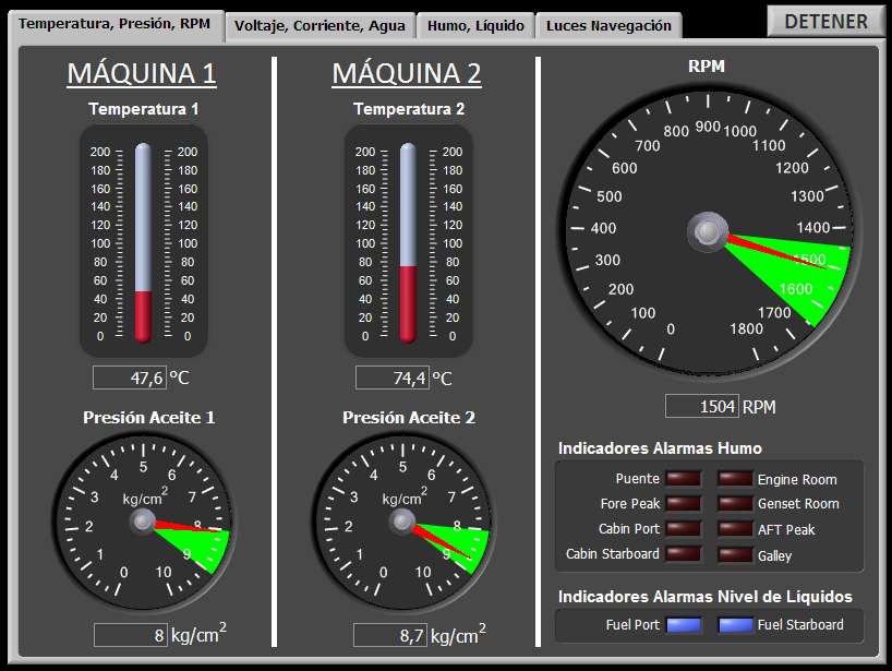 Boat Control System - Temperature, Pressure, RPM