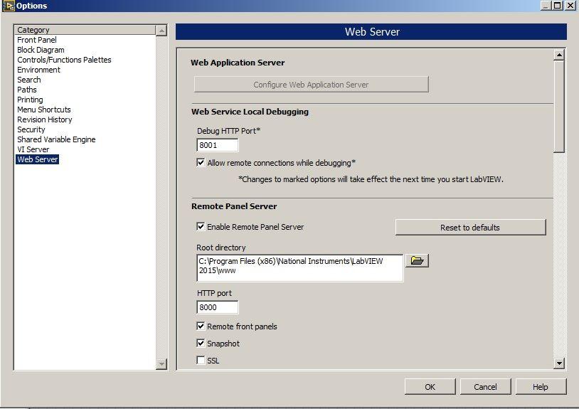 Labview remote panel freeze