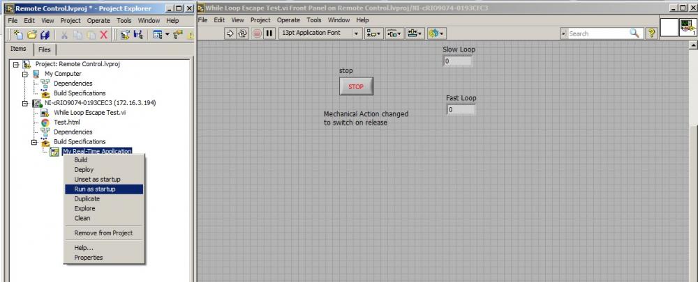 Labview remote panel freeze