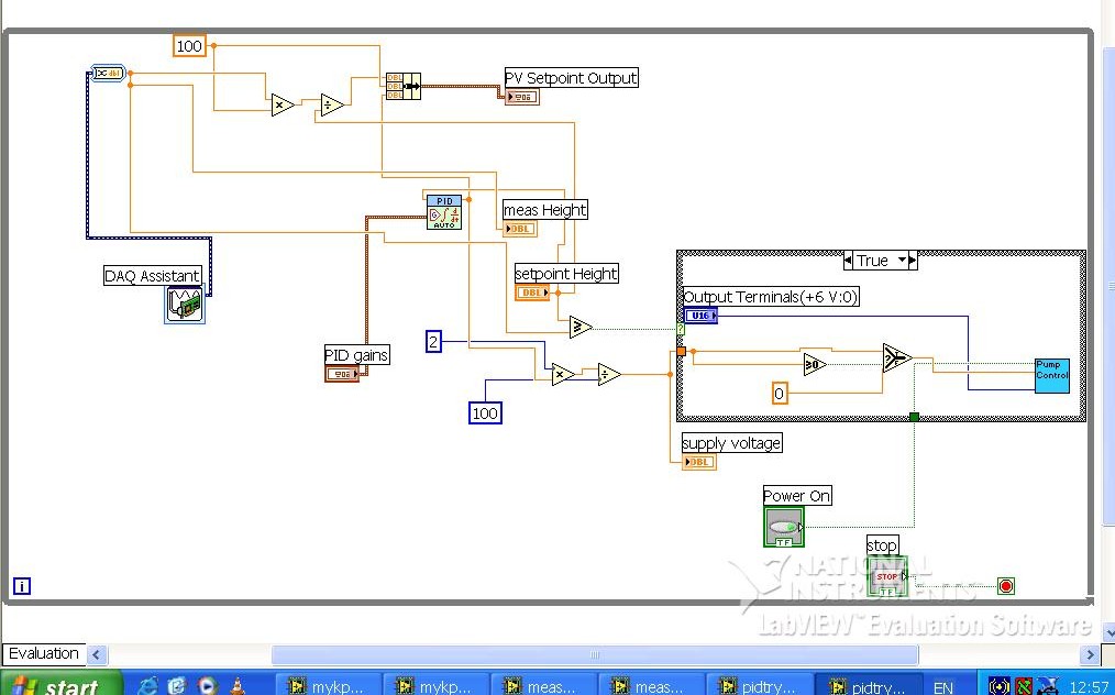 PID control labview for relay