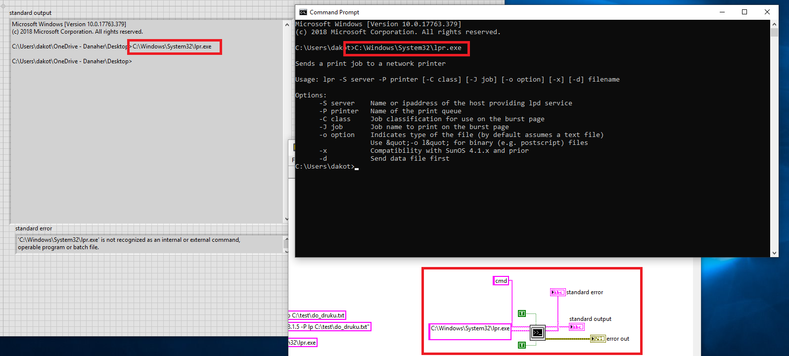 how to execute a system command with call executable in teststand